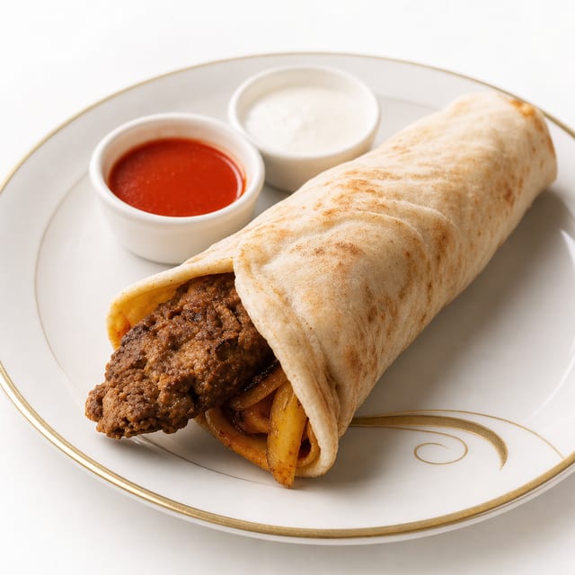 Spicy Seekh Kabab Wrap (Lamb).