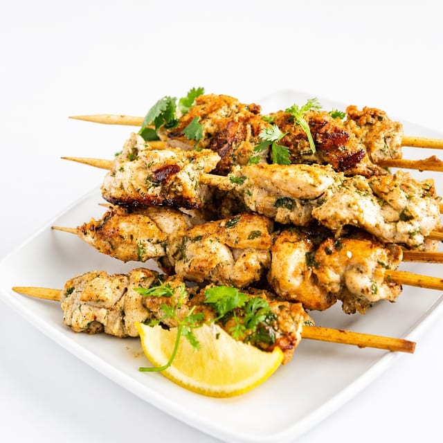 Chicken Malai Tikka Plate.